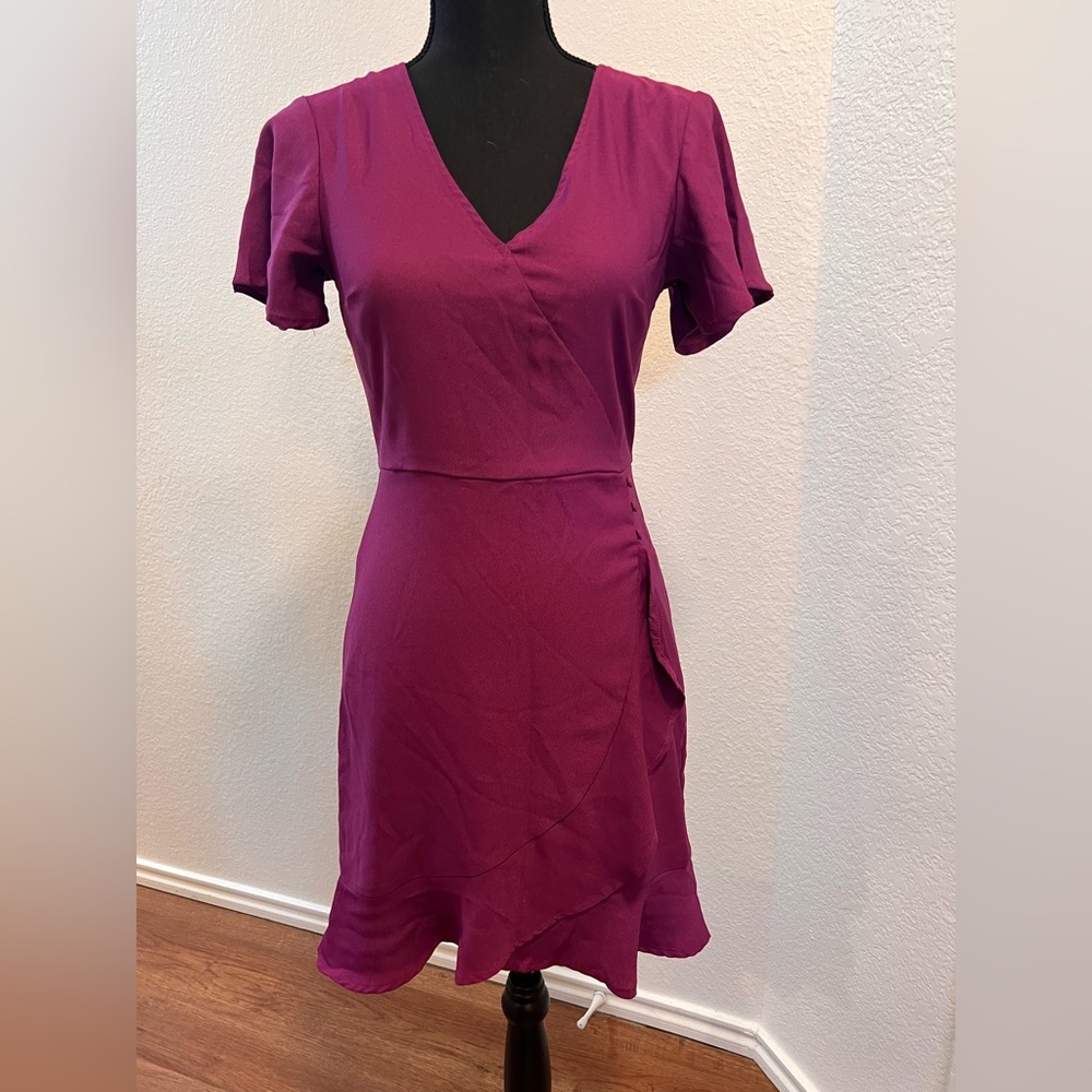 Jodi Kristopher Plum Mini Dress